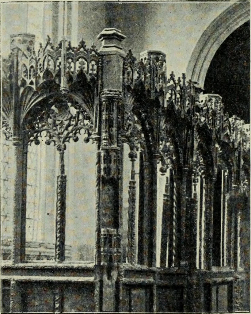 An illustration from Early renaissance architecture in England; a historical & descriptive account of the Tudor, Elizabethan & Jacobean periods, 1500-1625, for the use of students and others, 1901, leaf 67