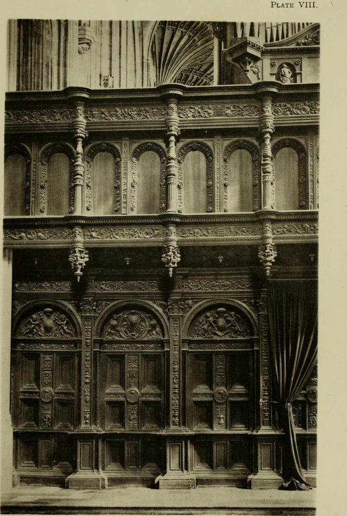 An illustration from Early renaissance architecture in England; a historical & descriptive account of the Tudor, Elizabethan & Jacobean periods, 1500-1625, for the use of students and others, 1901, leaf 69