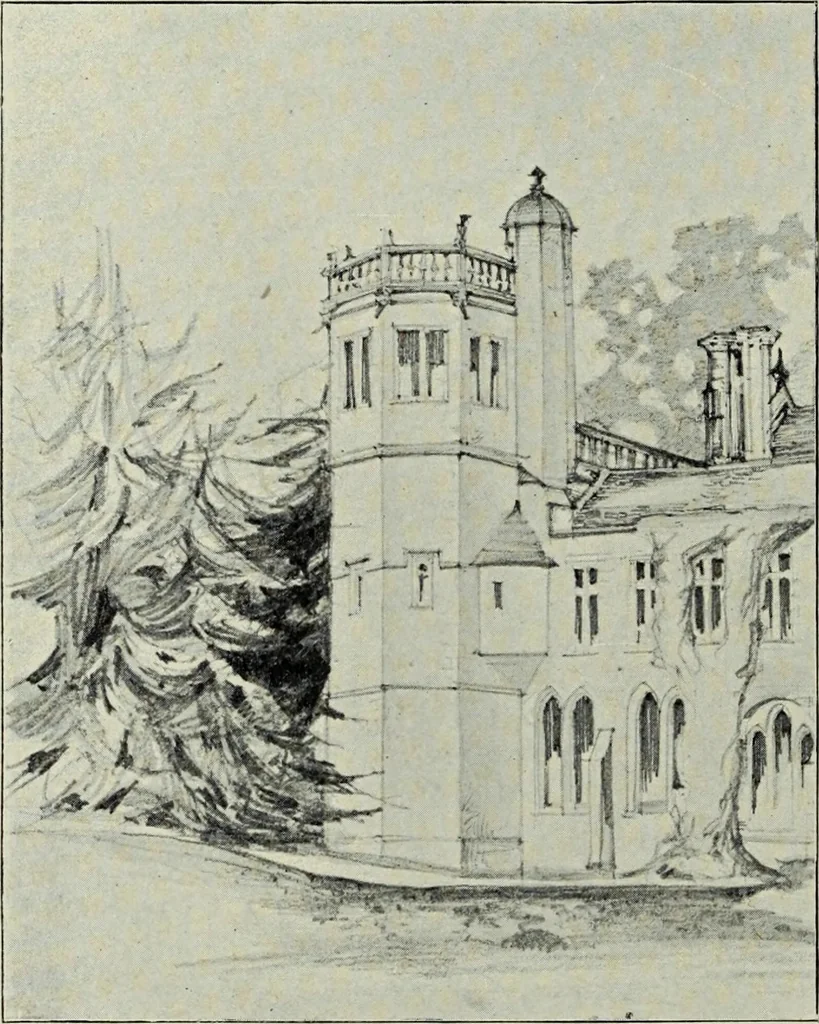 An illustration from Early renaissance architecture in England; a historical & descriptive account of the Tudor, Elizabethan & Jacobean periods, 1500-1625, for the use of students and others, 1901, leaf 78