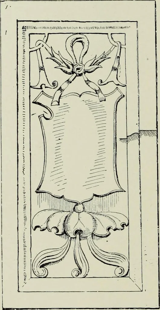An illustration from Early renaissance architecture in England; a historical & descriptive account of the Tudor, Elizabethan & Jacobean periods, 1500-1625, for the use of students and others, 1901, leaf 84
