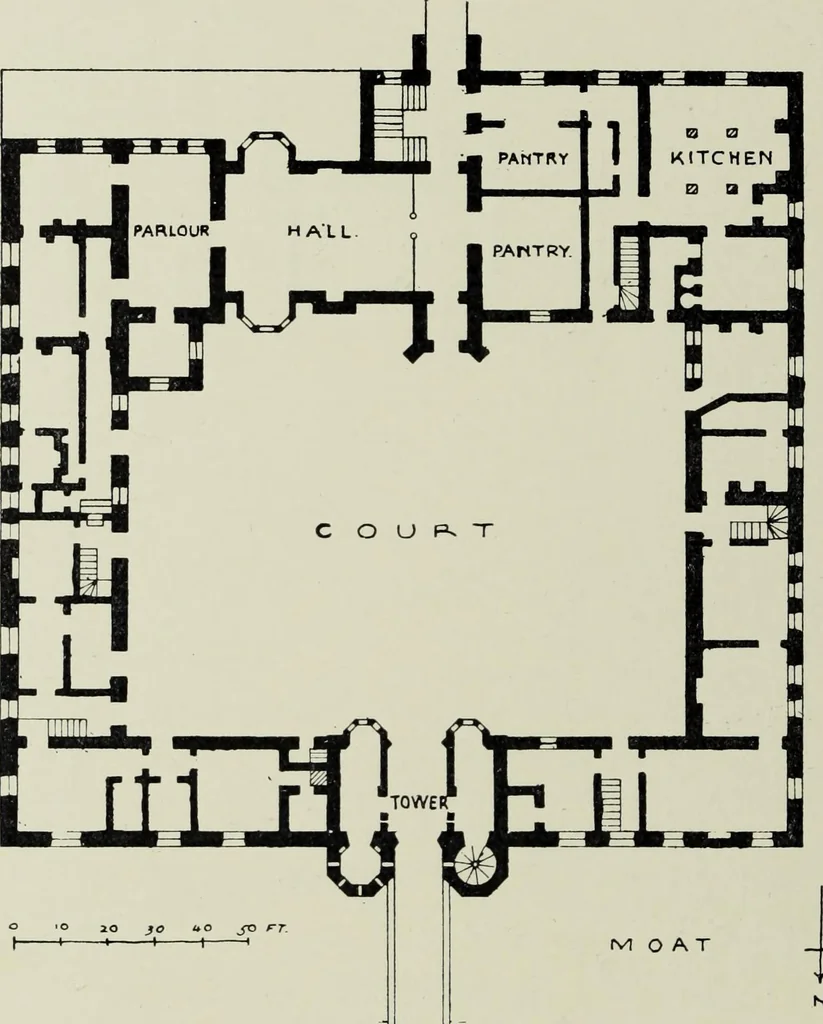 An illustration from Early renaissance architecture in England; a historical & descriptive account of the Tudor, Elizabethan & Jacobean periods, 1500-1625, for the use of students and others, 1901, leaf 90