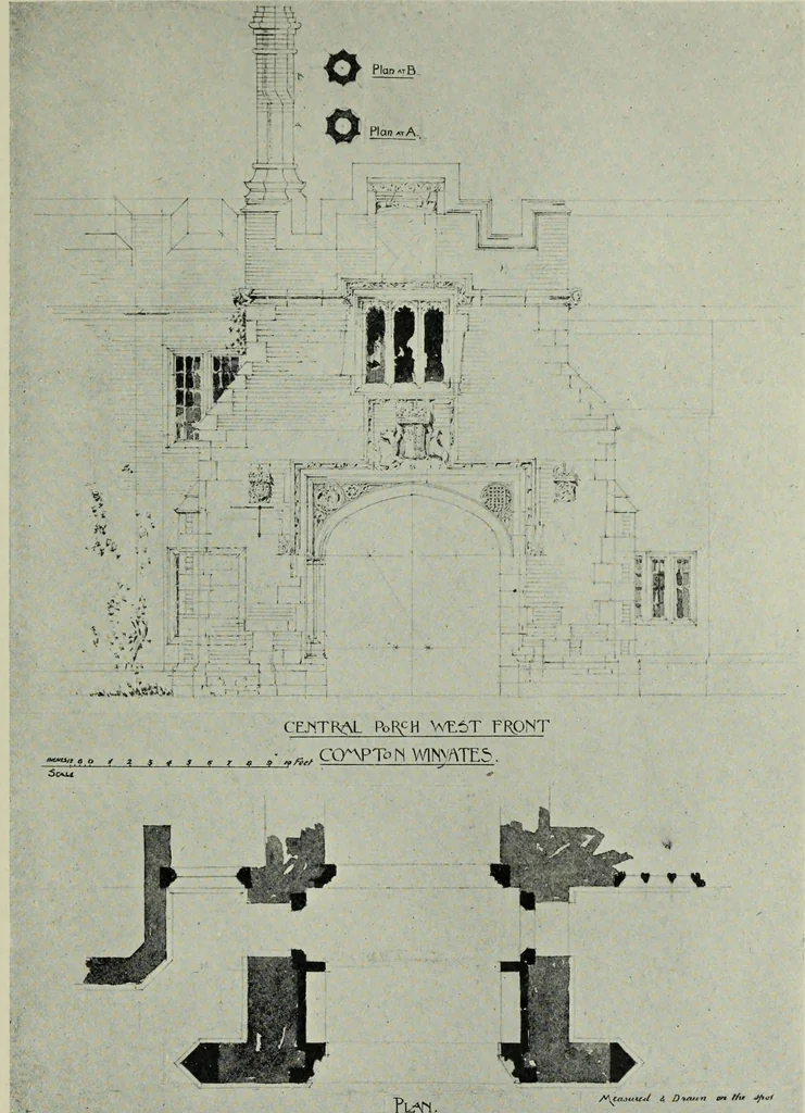 An illustration from Early renaissance architecture in England; a historical & descriptive account of the Tudor, Elizabethan & Jacobean periods, 1500-1625, for the use of students and others, 1901, leaf 97