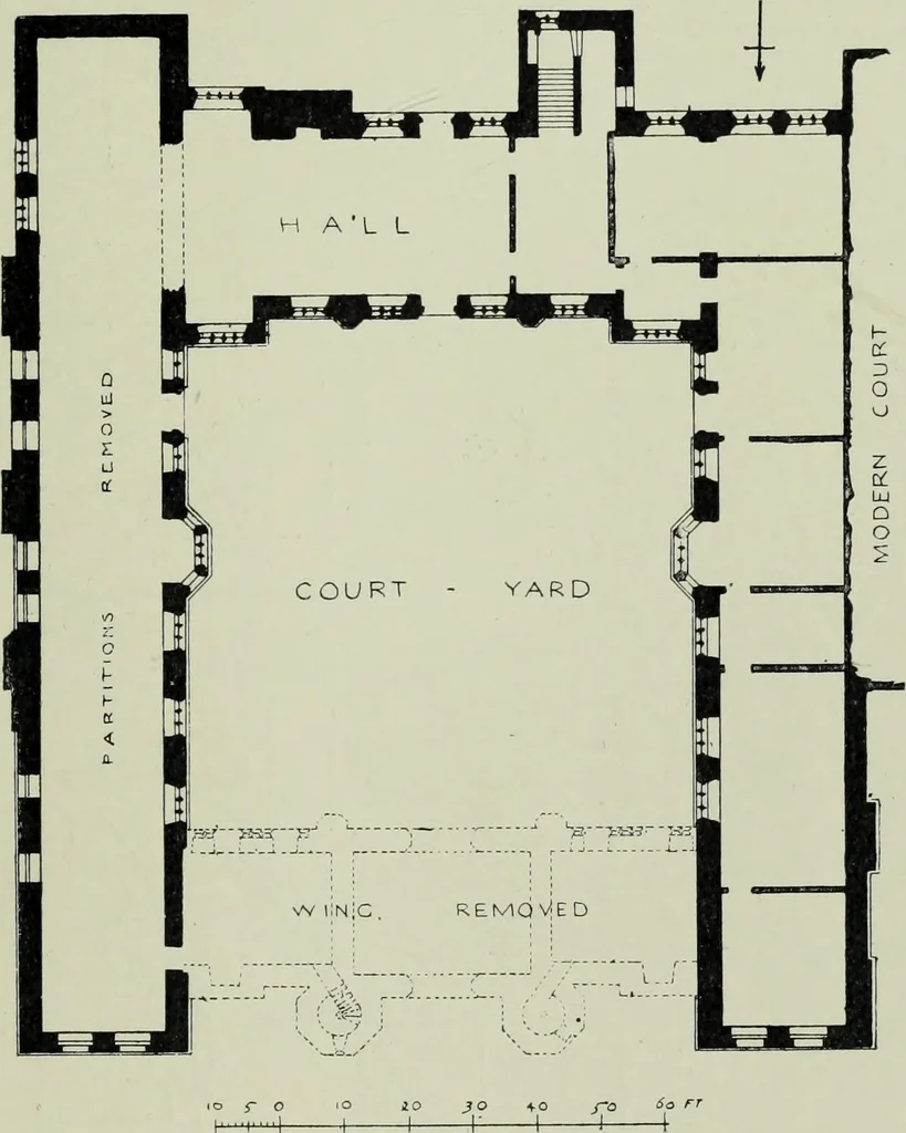 An illustration from Early renaissance architecture in England; a historical & descriptive account of the Tudor, Elizabethan & Jacobean periods, 1500-1625, for the use of students and others, 1901, leaf 99