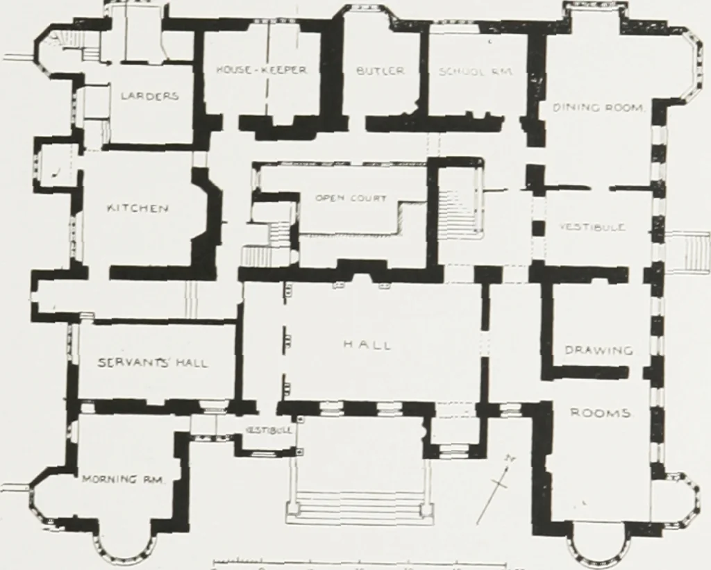 An illustration from Early renaissance architecture in England : a historical and descriptive account of the Tudor, Elizabethan, and Jacobean periods, 1500-1625 : for the use of students and others, 1914, leaf 112