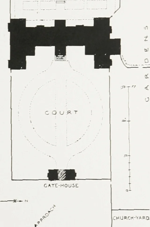 An illustration from Early renaissance architecture in England : a historical and descriptive account of the Tudor, Elizabethan, and Jacobean periods, 1500-1625 : for the use of students and others, 1914, leaf 120