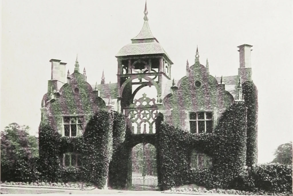 An illustration from Early renaissance architecture in England : a historical and descriptive account of the Tudor, Elizabethan, and Jacobean periods, 1500-1625 : for the use of students and others, 1914, leaf 122