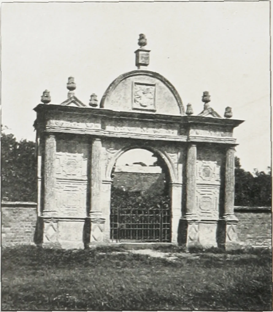 An illustration from Early renaissance architecture in England : a historical and descriptive account of the Tudor, Elizabethan, and Jacobean periods, 1500-1625 : for the use of students and others, 1914, leaf 123