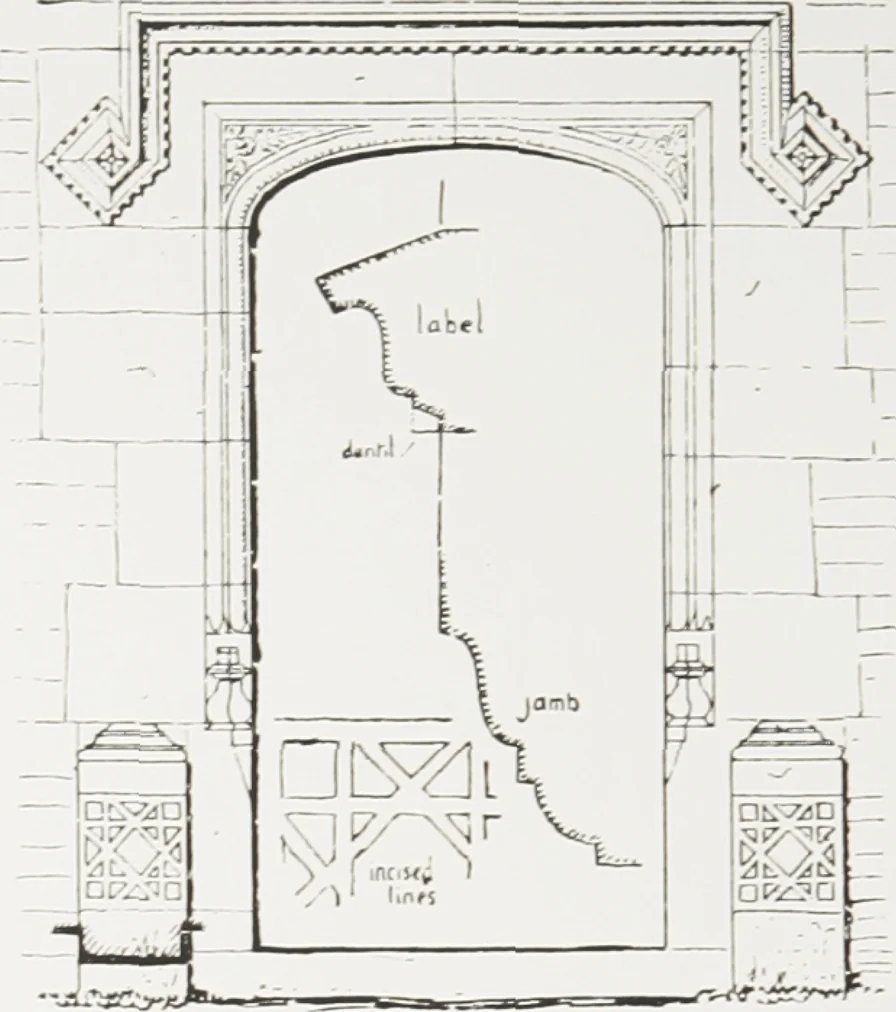 An illustration from Early renaissance architecture in England : a historical and descriptive account of the Tudor, Elizabethan, and Jacobean periods, 1500-1625 : for the use of students and others, 1914, leaf 135