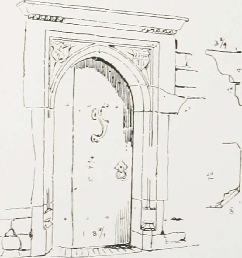 An illustration from Early renaissance architecture in England : a historical and descriptive account of the Tudor, Elizabethan, and Jacobean periods, 1500-1625 : for the use of students and others, 1914, leaf 135