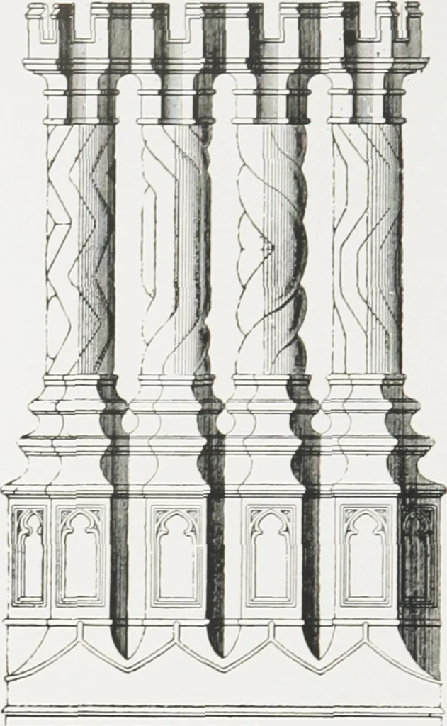 An illustration from Early renaissance architecture in England : a historical and descriptive account of the Tudor, Elizabethan, and Jacobean periods, 1500-1625 : for the use of students and others, 1914, leaf 171