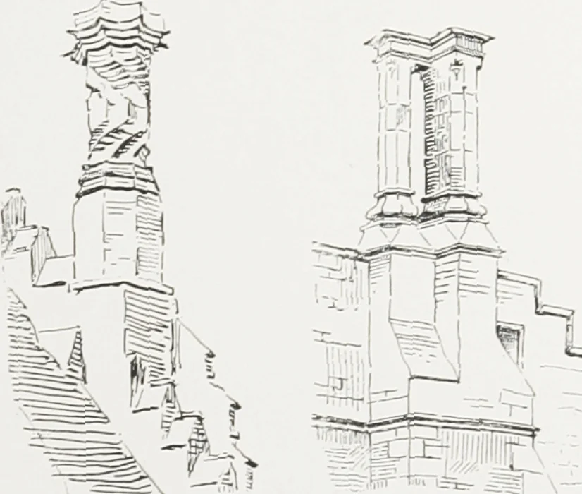 An illustration from Early renaissance architecture in England : a historical and descriptive account of the Tudor, Elizabethan, and Jacobean periods, 1500-1625 : for the use of students and others, 1914, leaf 172