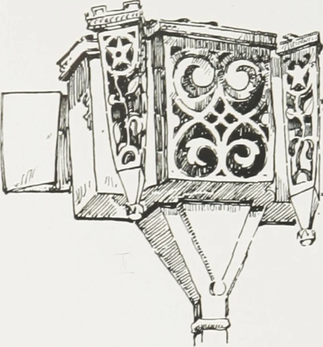 An illustration from Early renaissance architecture in England : a historical and descriptive account of the Tudor, Elizabethan, and Jacobean periods, 1500-1625 : for the use of students and others, 1914, leaf 179