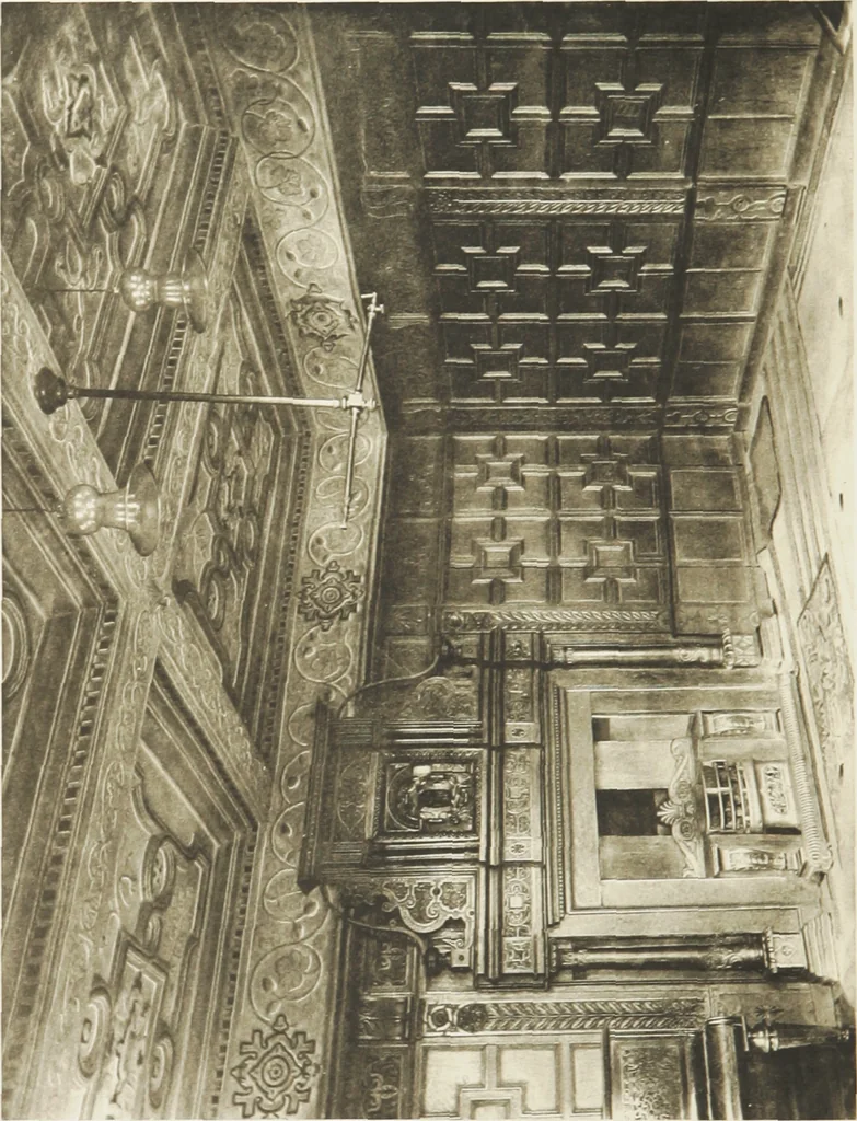 An illustration from Early renaissance architecture in England : a historical and descriptive account of the Tudor, Elizabethan, and Jacobean periods, 1500-1625 : for the use of students and others, 1914, leaf 207
