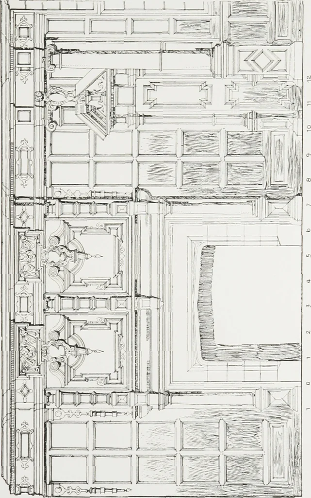 An illustration from Early renaissance architecture in England : a historical and descriptive account of the Tudor, Elizabethan, and Jacobean periods, 1500-1625 : for the use of students and others, 1914, leaf 220