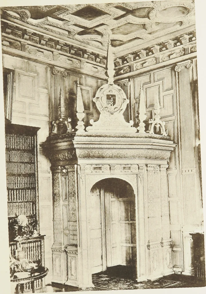 An illustration from Early renaissance architecture in England : a historical and descriptive account of the Tudor, Elizabethan, and Jacobean periods, 1500-1625 : for the use of students and others, 1914, leaf 222