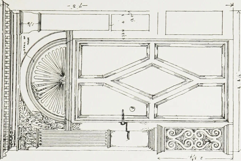 An illustration from Early renaissance architecture in England : a historical and descriptive account of the Tudor, Elizabethan, and Jacobean periods, 1500-1625 : for the use of students and others, 1914, leaf 230