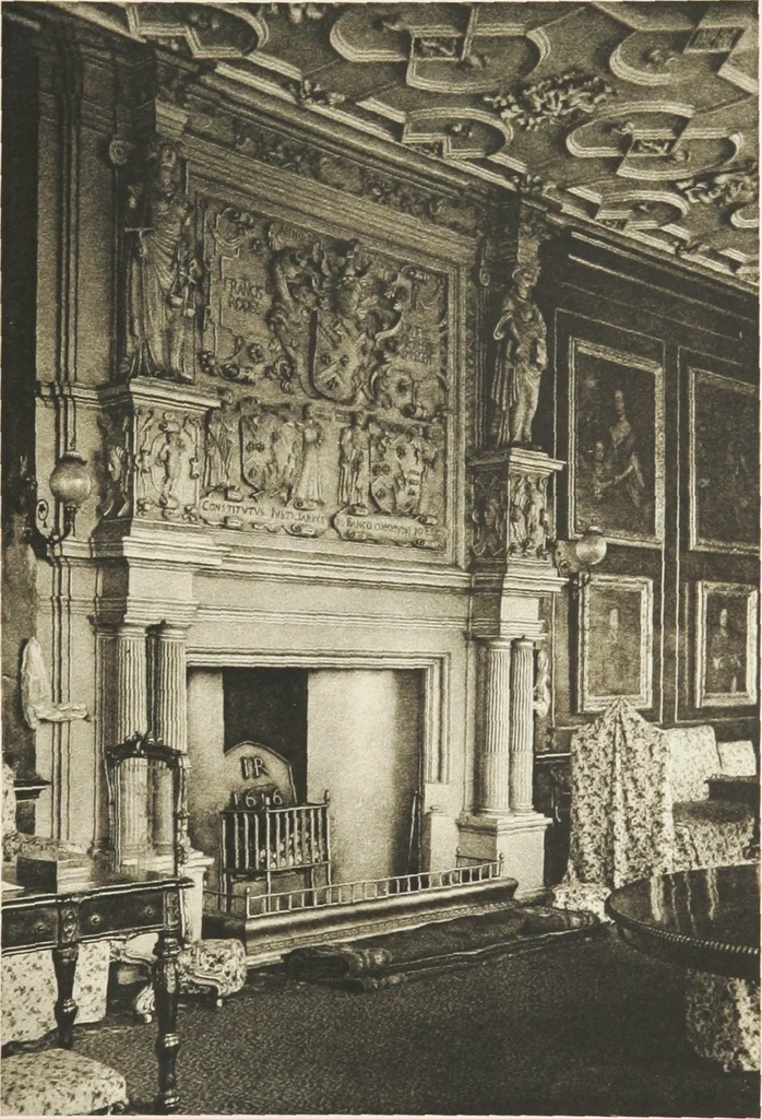 An illustration from Early renaissance architecture in England : a historical and descriptive account of the Tudor, Elizabethan, and Jacobean periods, 1500-1625 : for the use of students and others, 1914, leaf 236