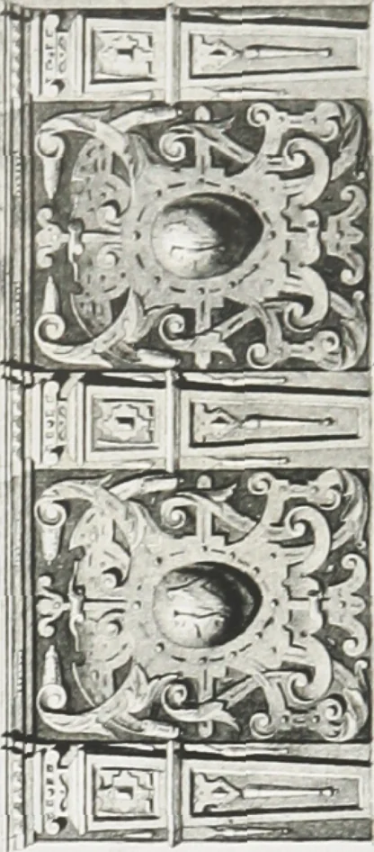 An illustration from Early renaissance architecture in England : a historical and descriptive account of the Tudor, Elizabethan, and Jacobean periods, 1500-1625 : for the use of students and others, 1914, leaf 239
