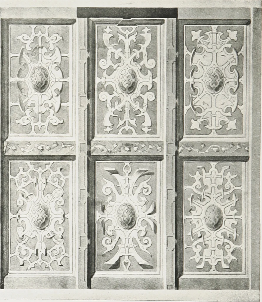 An illustration from Early renaissance architecture in England : a historical and descriptive account of the Tudor, Elizabethan, and Jacobean periods, 1500-1625 : for the use of students and others, 1914, leaf 255