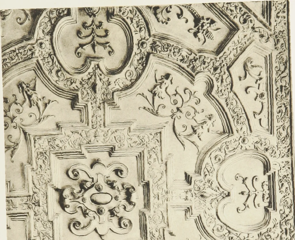 An illustration from Early renaissance architecture in England : a historical and descriptive account of the Tudor, Elizabethan, and Jacobean periods, 1500-1625 : for the use of students and others, 1914, leaf 258