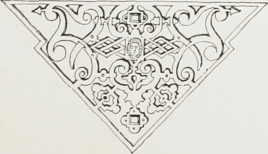 An illustration from Early renaissance architecture in England : a historical and descriptive account of the Tudor, Elizabethan, and Jacobean periods, 1500-1625 : for the use of students and others, 1914, leaf 262