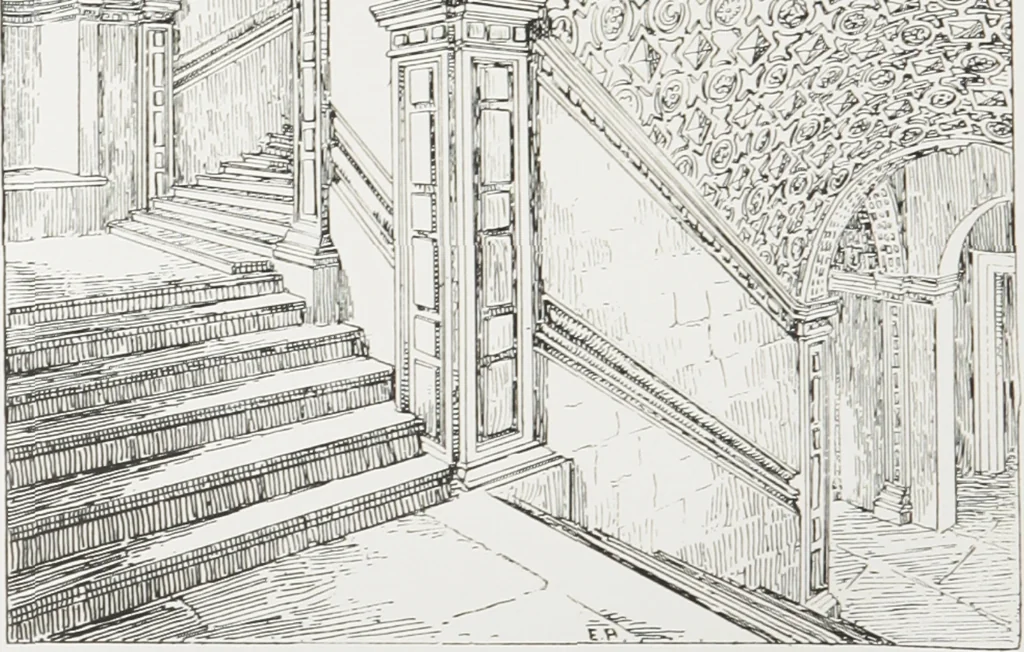 An illustration from Early renaissance architecture in England : a historical and descriptive account of the Tudor, Elizabethan, and Jacobean periods, 1500-1625 : for the use of students and others, 1914, leaf 265