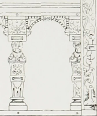 An illustration from Early renaissance architecture in England : a historical and descriptive account of the Tudor, Elizabethan, and Jacobean periods, 1500-1625 : for the use of students and others, 1914, leaf 273