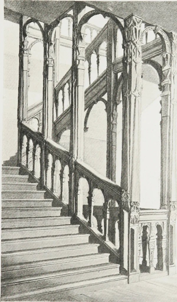 An illustration from Early renaissance architecture in England : a historical and descriptive account of the Tudor, Elizabethan, and Jacobean periods, 1500-1625 : for the use of students and others, 1914, leaf 274