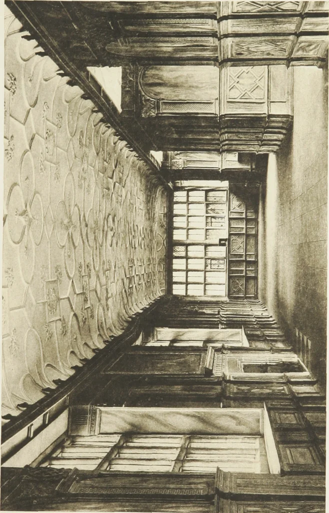 An illustration from Early renaissance architecture in England : a historical and descriptive account of the Tudor, Elizabethan, and Jacobean periods, 1500-1625 : for the use of students and others, 1914, leaf 276