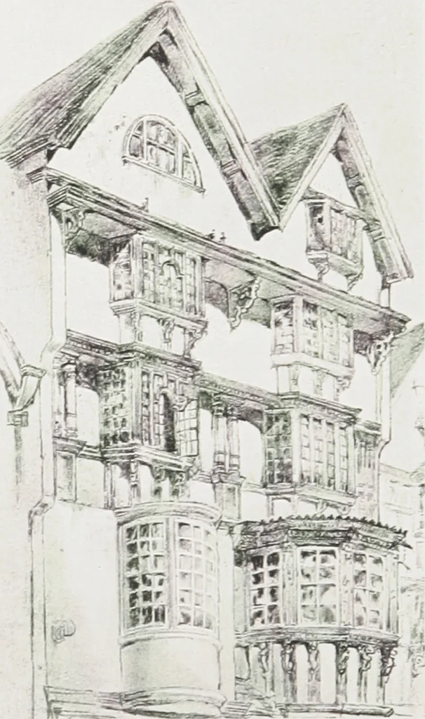 An illustration from Early renaissance architecture in England : a historical and descriptive account of the Tudor, Elizabethan, and Jacobean periods, 1500-1625 : for the use of students and others, 1914, leaf 287