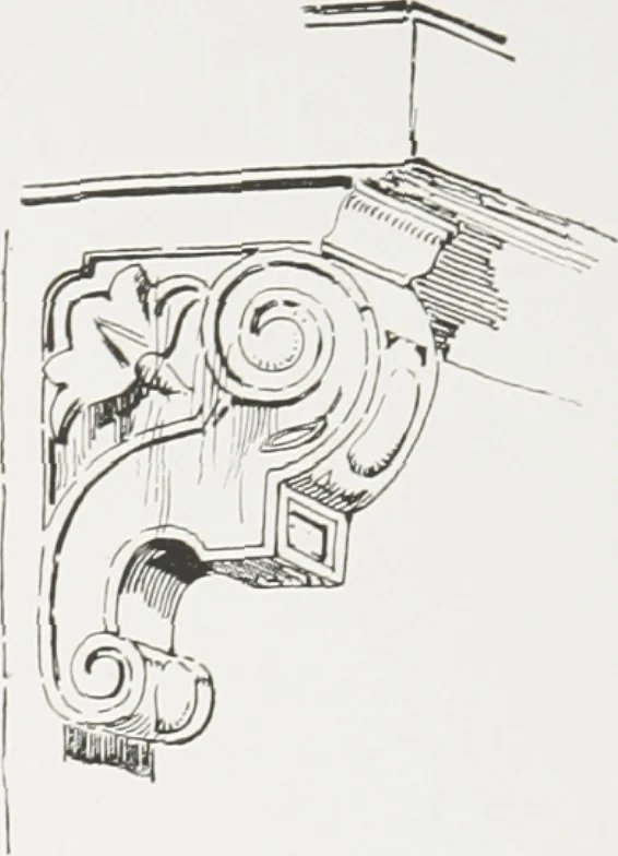 An illustration from Early renaissance architecture in England : a historical and descriptive account of the Tudor, Elizabethan, and Jacobean periods, 1500-1625 : for the use of students and others, 1914, leaf 293