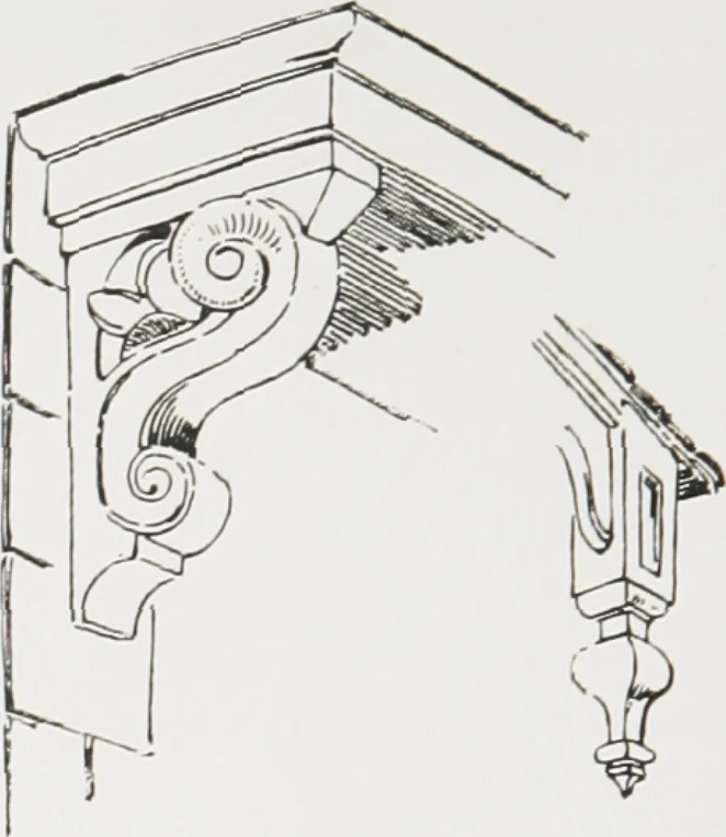 An illustration from Early renaissance architecture in England : a historical and descriptive account of the Tudor, Elizabethan, and Jacobean periods, 1500-1625 : for the use of students and others, 1914, leaf 293
