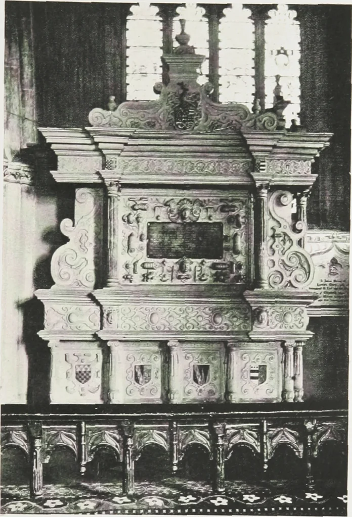 An illustration from Early renaissance architecture in England : a historical and descriptive account of the Tudor, Elizabethan, and Jacobean periods, 1500-1625 : for the use of students and others, 1914, leaf 304
