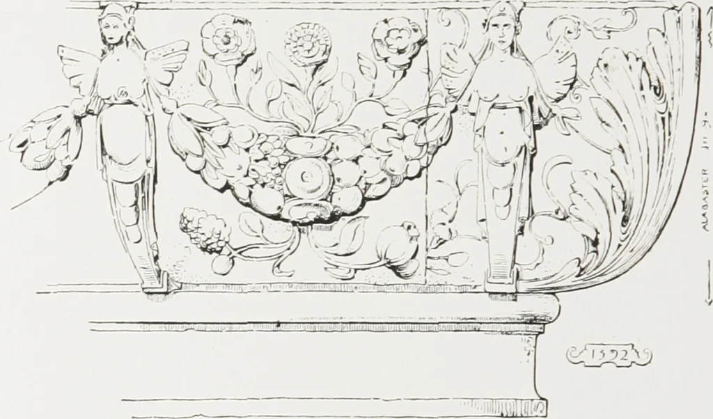 An illustration from Early renaissance architecture in England : a historical and descriptive account of the Tudor, Elizabethan, and Jacobean periods, 1500-1625 : for the use of students and others, 1914, leaf 305