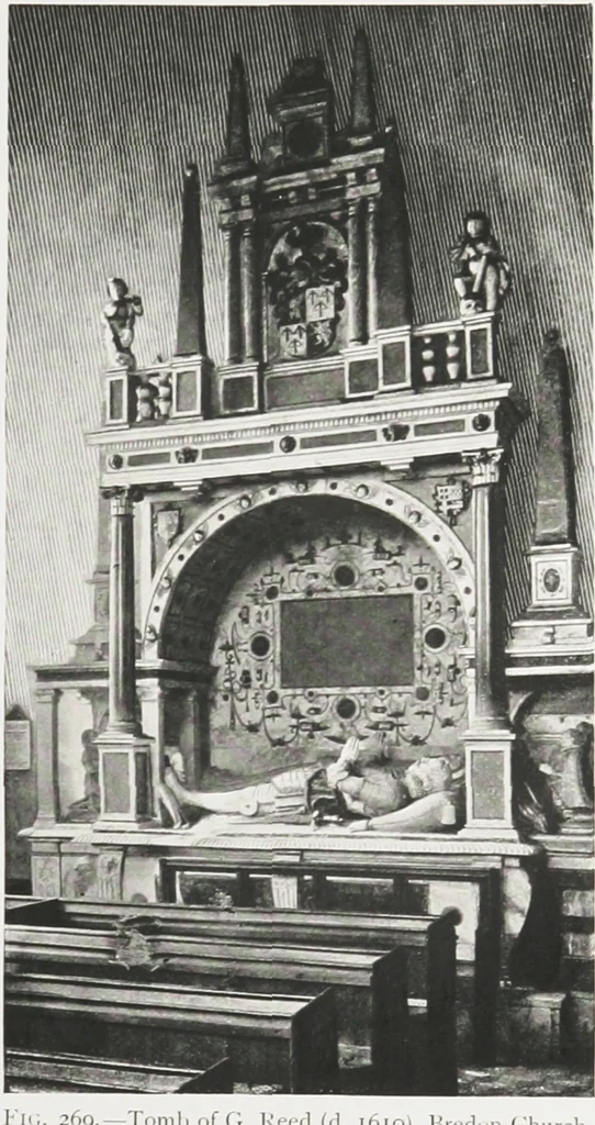 An illustration from Early renaissance architecture in England : a historical and descriptive account of the Tudor, Elizabethan, and Jacobean periods, 1500-1625 : for the use of students and others, 1914, leaf 306