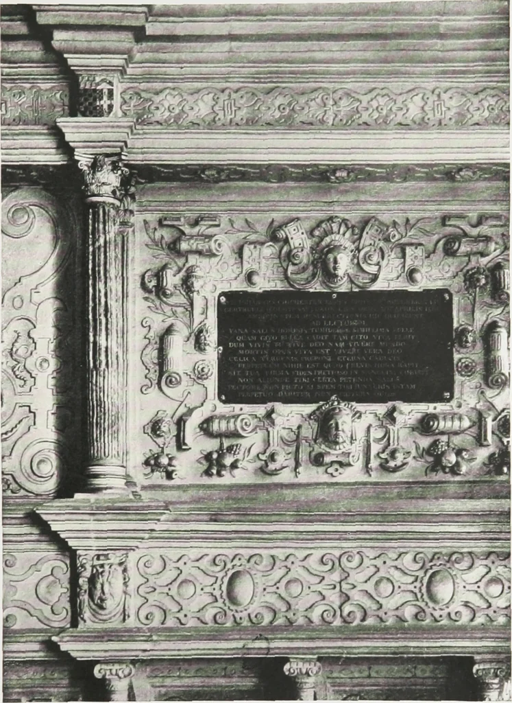 An illustration from Early renaissance architecture in England : a historical and descriptive account of the Tudor, Elizabethan, and Jacobean periods, 1500-1625 : for the use of students and others, 1914, leaf 308