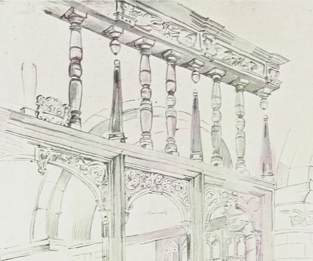 An illustration from Early renaissance architecture in England : a historical and descriptive account of the Tudor, Elizabethan, and Jacobean periods, 1500-1625 : for the use of students and others, 1914, leaf 309