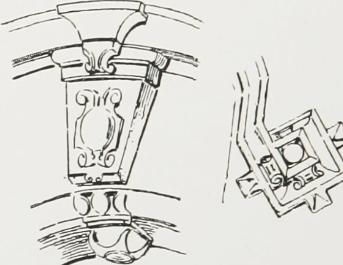 An illustration from Early renaissance architecture in England : a historical and descriptive account of the Tudor, Elizabethan, and Jacobean periods, 1500-1625 : for the use of students and others, 1914, leaf 315