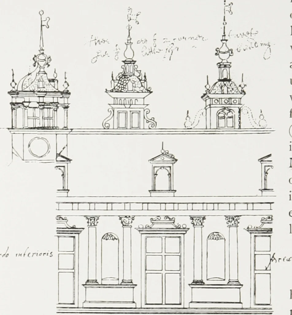 An illustration from Early renaissance architecture in England : a historical and descriptive account of the Tudor, Elizabethan, and Jacobean periods, 1500-1625 : for the use of students and others, 1914, leaf 319