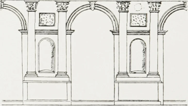 An illustration from Early renaissance architecture in England : a historical and descriptive account of the Tudor, Elizabethan, and Jacobean periods, 1500-1625 : for the use of students and others, 1914, leaf 319