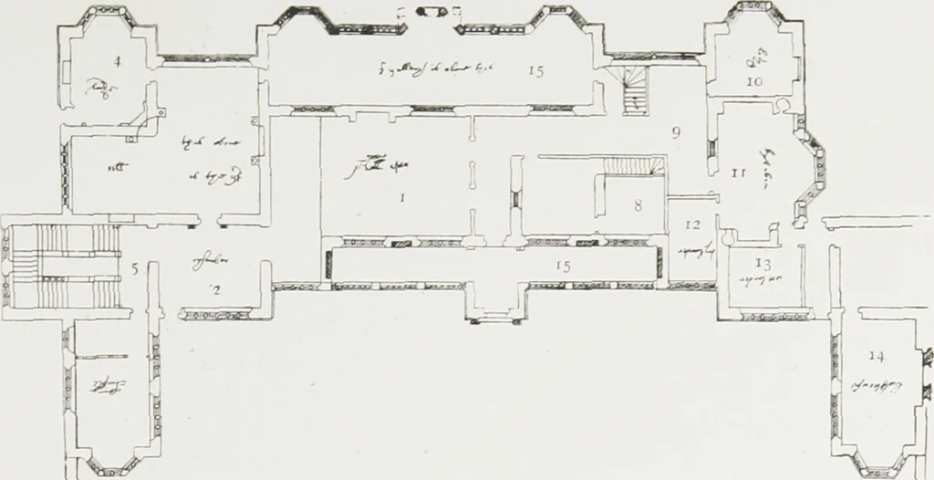 An illustration from Early renaissance architecture in England : a historical and descriptive account of the Tudor, Elizabethan, and Jacobean periods, 1500-1625 : for the use of students and others, 1914, leaf 322