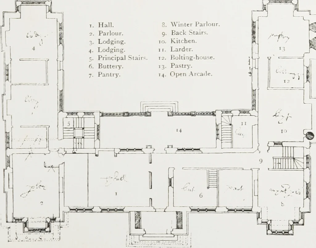 An illustration from Early renaissance architecture in England : a historical and descriptive account of the Tudor, Elizabethan, and Jacobean periods, 1500-1625 : for the use of students and others, 1914, leaf 326