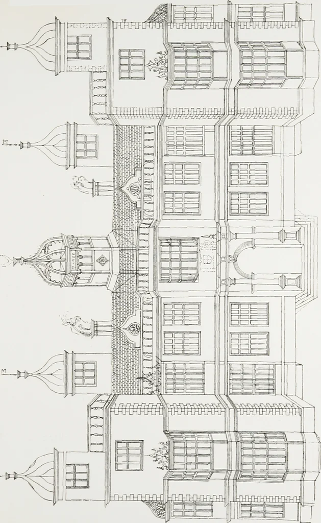 An illustration from Early renaissance architecture in England : a historical and descriptive account of the Tudor, Elizabethan, and Jacobean periods, 1500-1625 : for the use of students and others, 1914, leaf 330