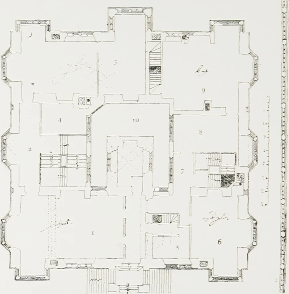 An illustration from Early renaissance architecture in England : a historical and descriptive account of the Tudor, Elizabethan, and Jacobean periods, 1500-1625 : for the use of students and others, 1914, leaf 331