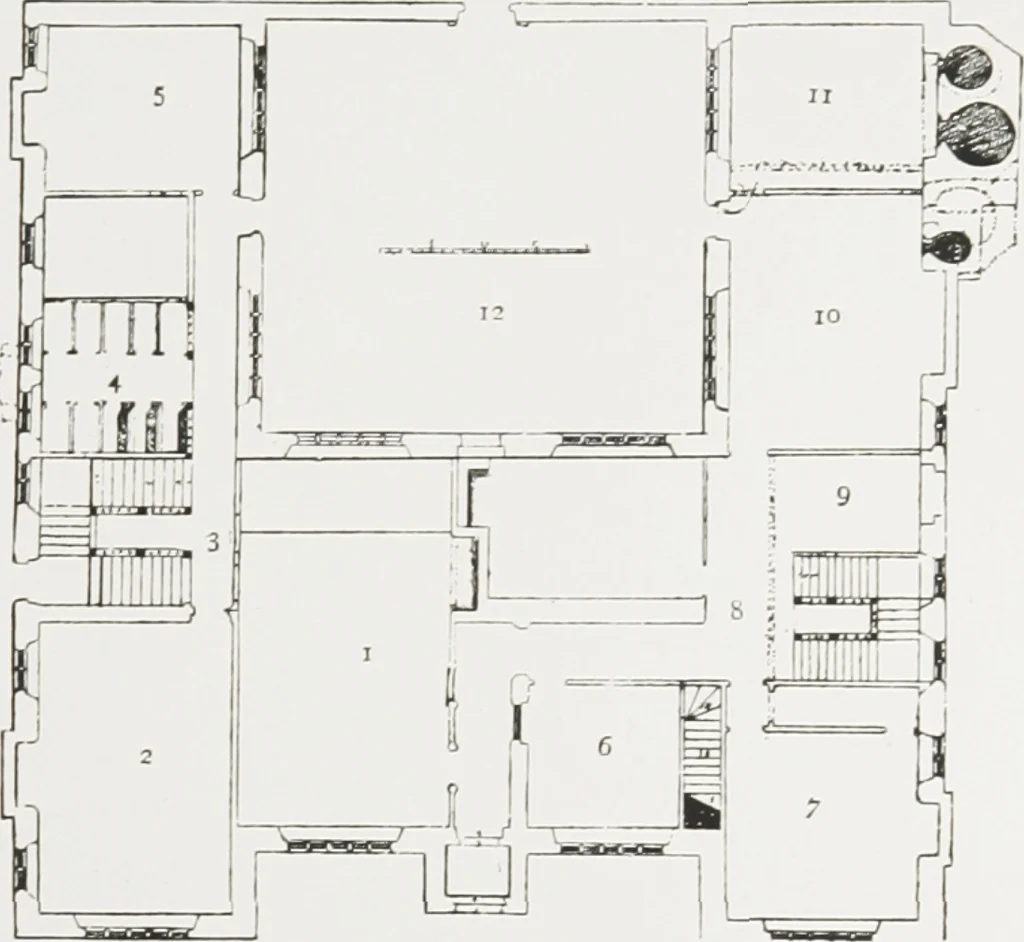 An illustration from Early renaissance architecture in England : a historical and descriptive account of the Tudor, Elizabethan, and Jacobean periods, 1500-1625 : for the use of students and others, 1914, leaf 334