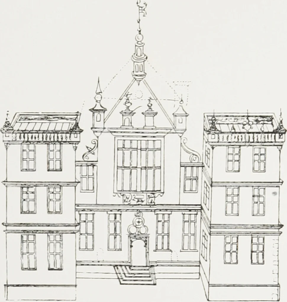 An illustration from Early renaissance architecture in England : a historical and descriptive account of the Tudor, Elizabethan, and Jacobean periods, 1500-1625 : for the use of students and others, 1914, leaf 336