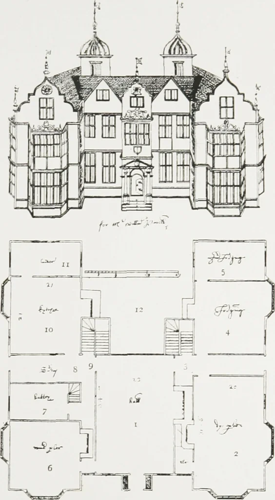 An illustration from Early renaissance architecture in England : a historical and descriptive account of the Tudor, Elizabethan, and Jacobean periods, 1500-1625 : for the use of students and others, 1914, leaf 338