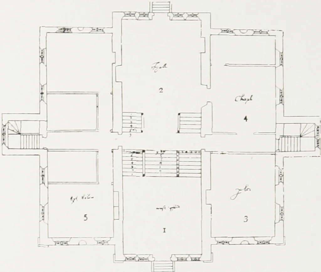 An illustration from Early renaissance architecture in England : a historical and descriptive account of the Tudor, Elizabethan, and Jacobean periods, 1500-1625 : for the use of students and others, 1914, leaf 341