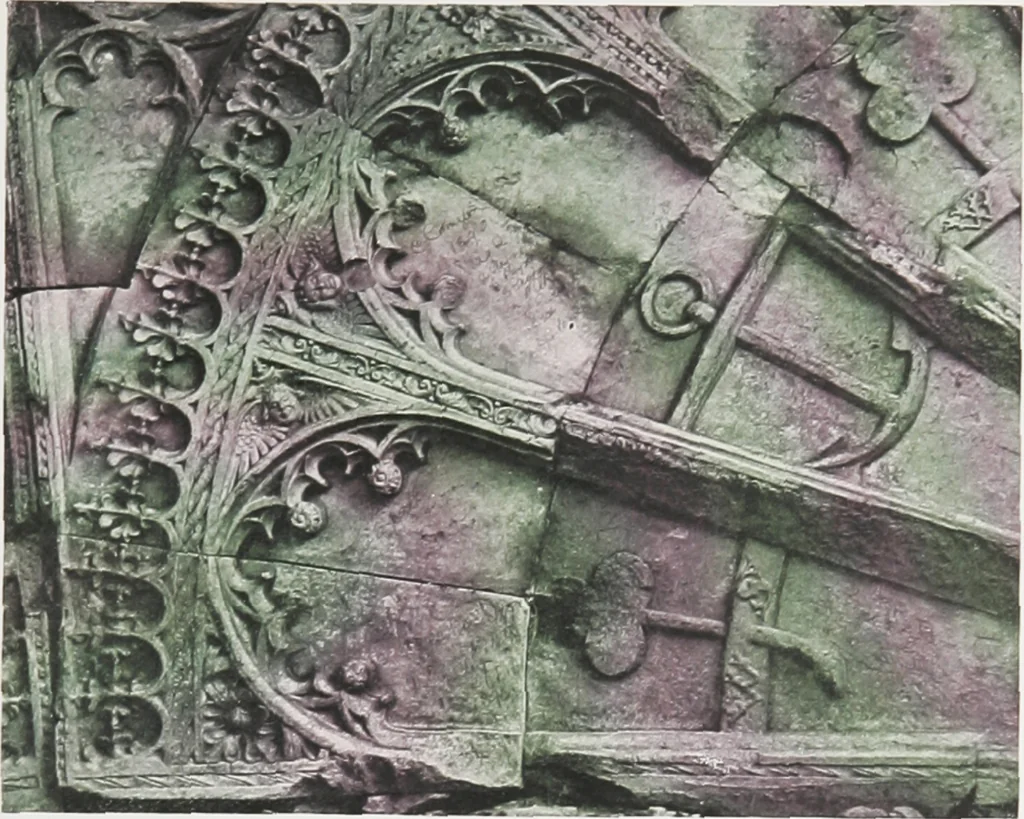 An illustration from Early renaissance architecture in England : a historical and descriptive account of the Tudor, Elizabethan, and Jacobean periods, 1500-1625 : for the use of students and others, 1914, leaf 44
