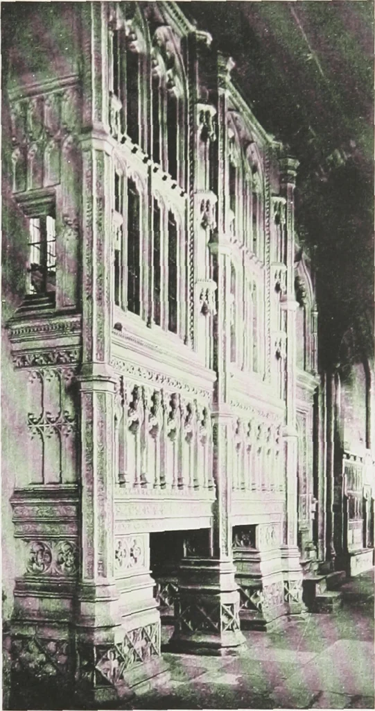 An illustration from Early renaissance architecture in England : a historical and descriptive account of the Tudor, Elizabethan, and Jacobean periods, 1500-1625 : for the use of students and others, 1914, leaf 46